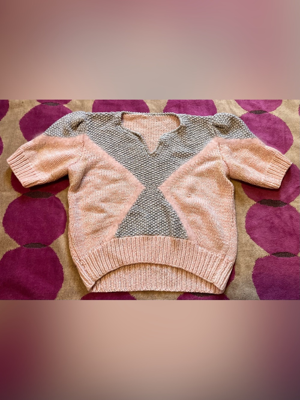 Vintage Charming *Hand Knitted* Cropped Puff Sleeve Cute Retro Sweater - XXS-XS